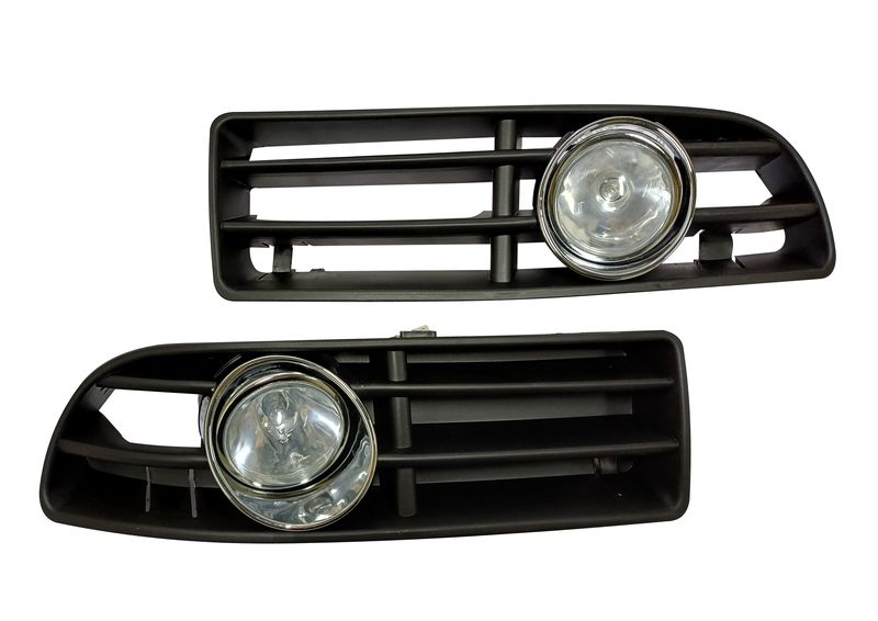 Fog Lamps + Bumper Grills Set Compatible With VW Jetta 4 - 1999-2004