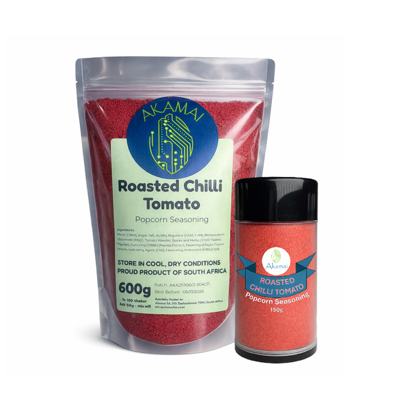 Gourmet Popcorn Seasoning - Roasted Chilli Tomato 150g Shaker + 600g Refill