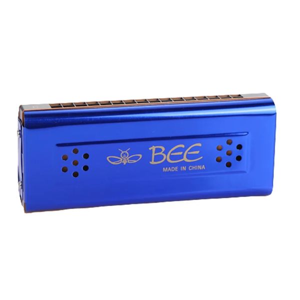 Bee 64 Note Blue Harmonica With C and G Keys