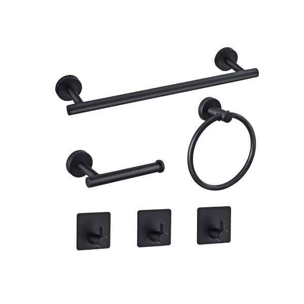 QKTNIUBI Black Stainless steel Wall Mount Towel Rail
