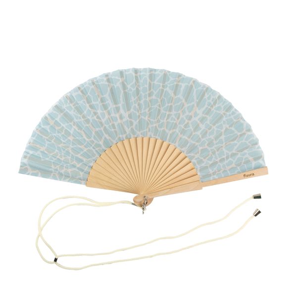 Water Effect Handheld Fan - Wood &amp; Textile
