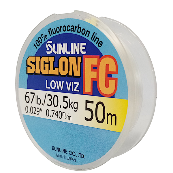Siglon Fluorocarbon Leader Fishing Line 30.5KG/67Lb .74MM Colour Clear 50m Spool