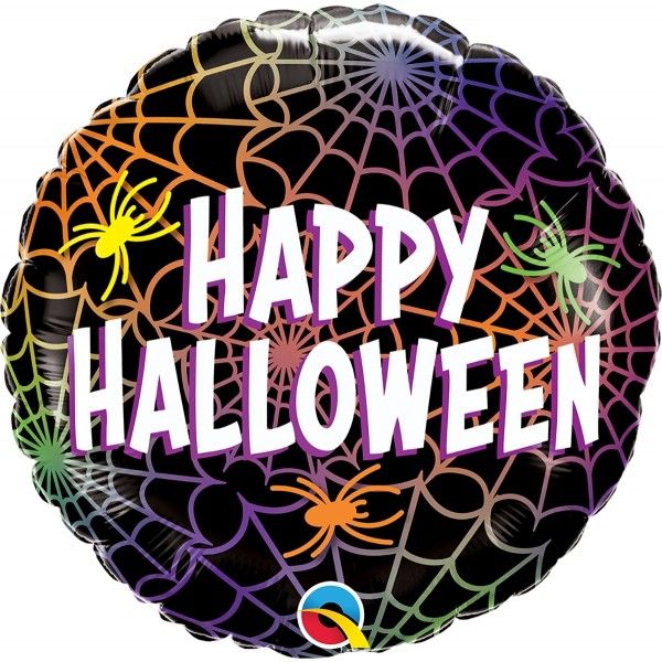 18 Inch Foil Halloween Spiders And Webs