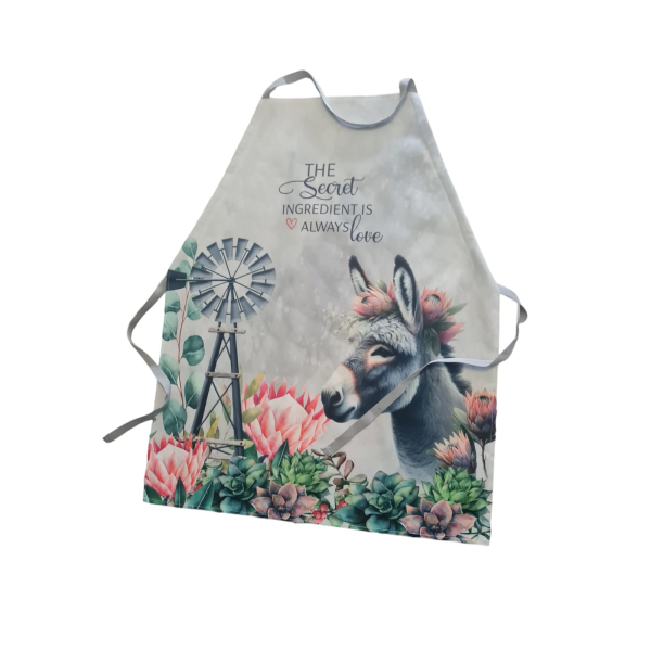 The Knörr Collection - Protea &amp; Donkey Love Printed Cotton Full Size Apron