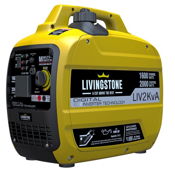 Livingstone 2kVA Pure Sine Wave Digital Inverter Generator