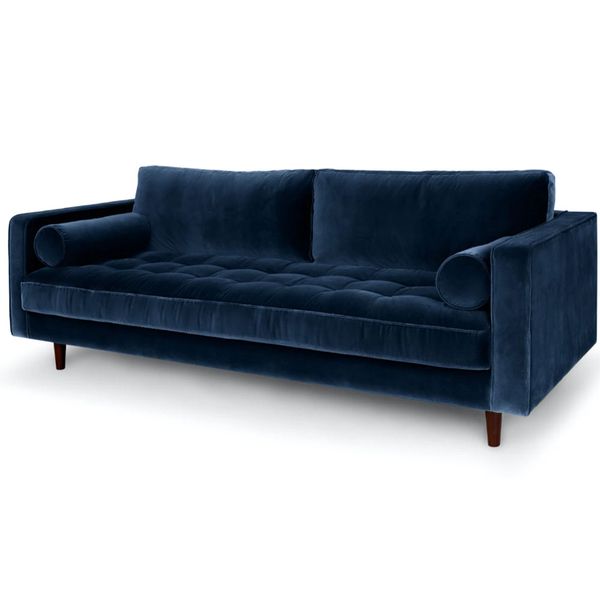 Lexi Contemporary Deep Stitch Couch W/ Bolster Cushions