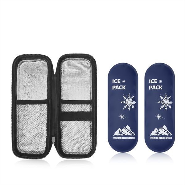 Insulin Medication Insulated Cooler Case with 2 Reusable Ice Packs
