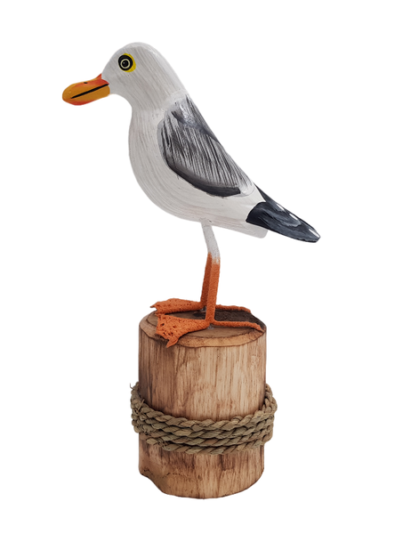 Seagull on Wood Stand - 15cm