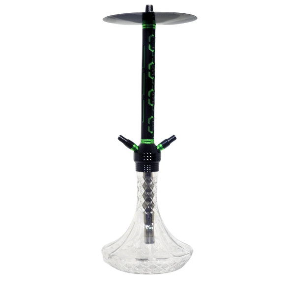 Premium 2 Pipe Medium Hookah - Green Black