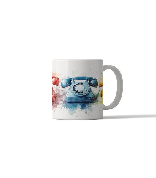 Printed Coffee Mug - Retro Telephone DSG 6