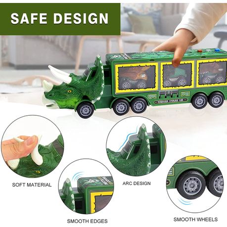 Dinosaur Toys for Kids 3-7, Dinosaur Transport Truck for Boys with Roar &  Music Button and Slide, 11 Pack Friction Truck Toy Include 3 Pull Back  Dinosaur Cars and 6 Dino Figures