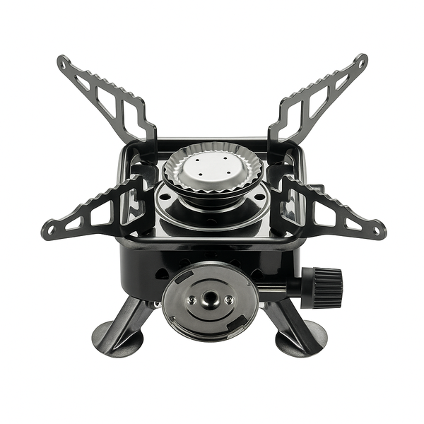 Mini Square Camping Stove - Compact Folding Windproof Gas Stove