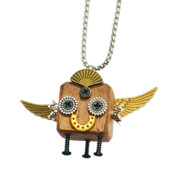 Handmade Steampunk Mini - Robot Necklace