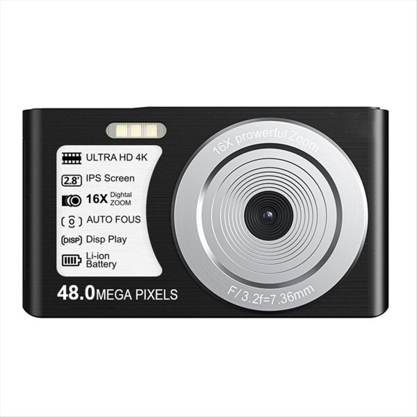 48Mp 4K Mini Digital Camera 16X Zoom Autofocus Webcam A