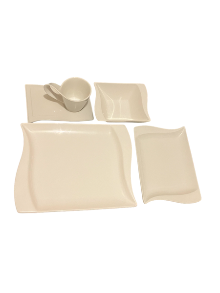 White Porcelain Dinnerware Set (5 Piece)