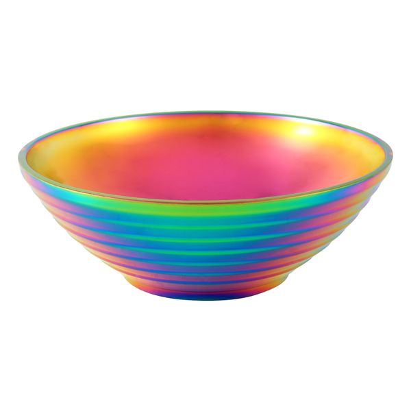 Round Noodle Food Bowl for Ramen Stainless Steel Rainbow No.0