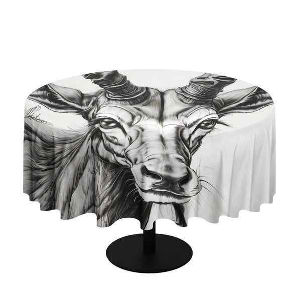 Kudu By Nathan Pieterse Round Tablecloth