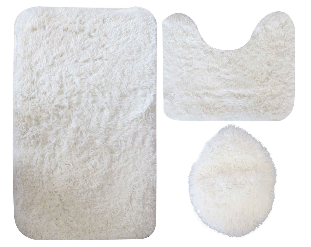 3 Piece Bright Fluffy Toilet Seat Cover & Bathroom Mats Set Shop Today. Get it Tomorrow