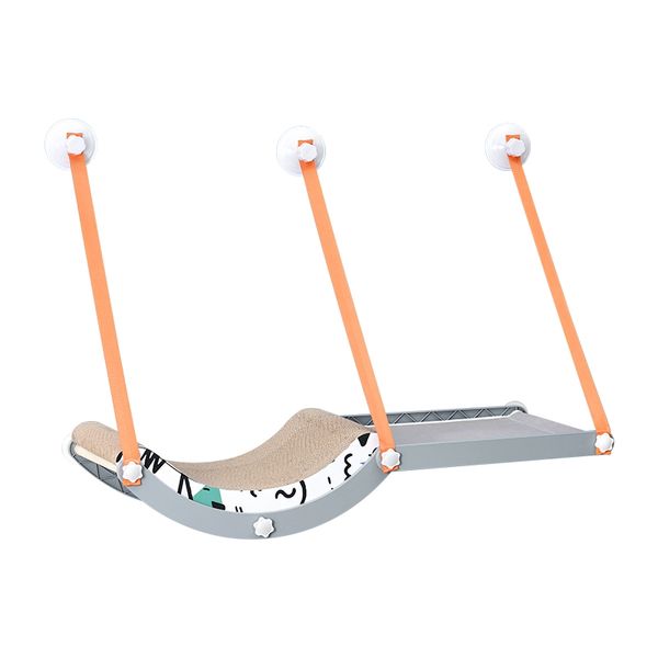 WigWagga - Cat Hammock Glass Mounted Cats Shelf with Scratch Board