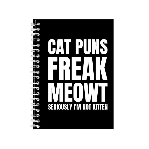 Cat Puns Notebook Pet Gift Idea Writing Book Notepad Pad 29