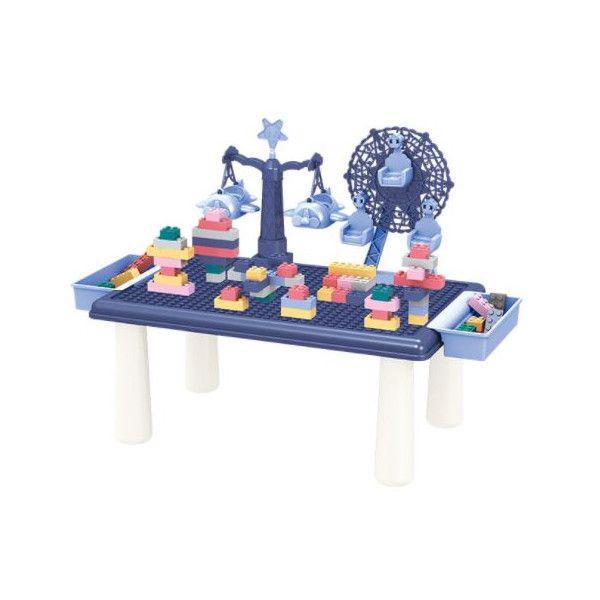 Olive Tree - Building Blocks Table with Rotating Plane &amp; Ferris Wheel -Blue