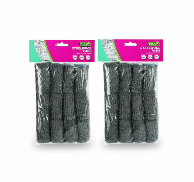 Disa Stainless Steel Scrub Pads 12 Piece Set for Heavy-Duty - 2 Pack