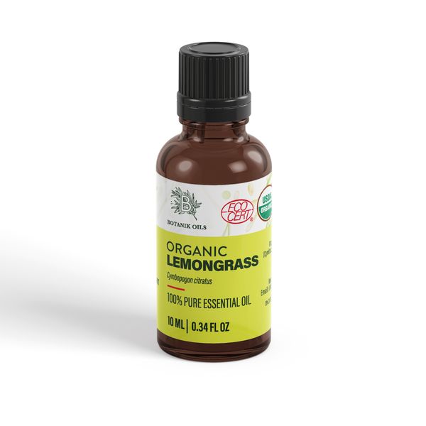 Organic Lemongrass Oil by Botanik Oils - 10ml