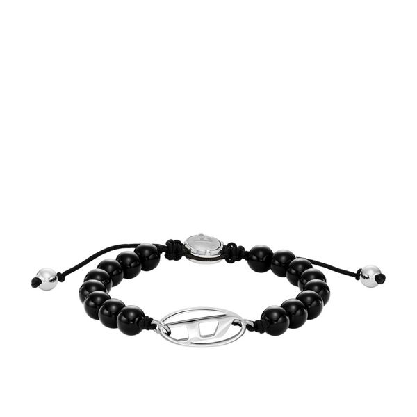 Diesel Men's Black Agate Beaded Bracelet - DX1434040