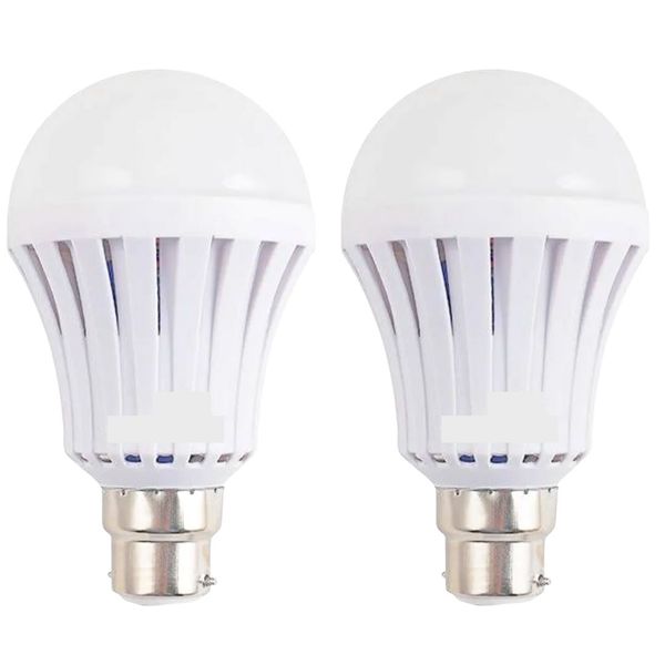 2 Pack 5W Rechargeable Bulbs Auto On with Battery For Emergency Use - B22