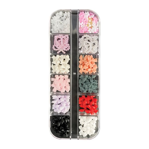 3D Bow &amp; Pearl Nail Art Decoration Set Cute Nail Charms (Mixed Style)