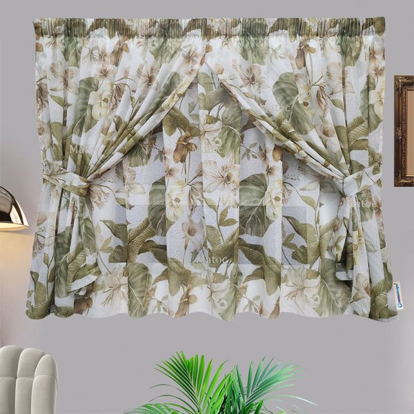 Matoc Designs Café Curtain - Double Layer - Plantation - Taped