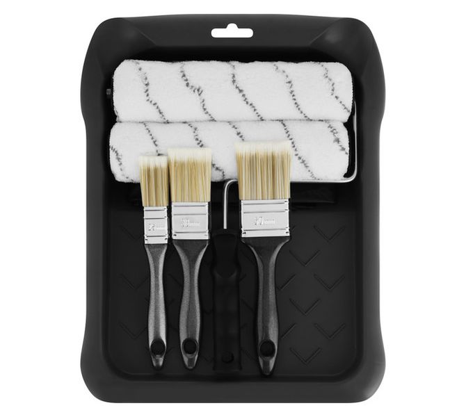 8-Piece Interior Painting Kit: Premium Brush, Roller and Tray Set