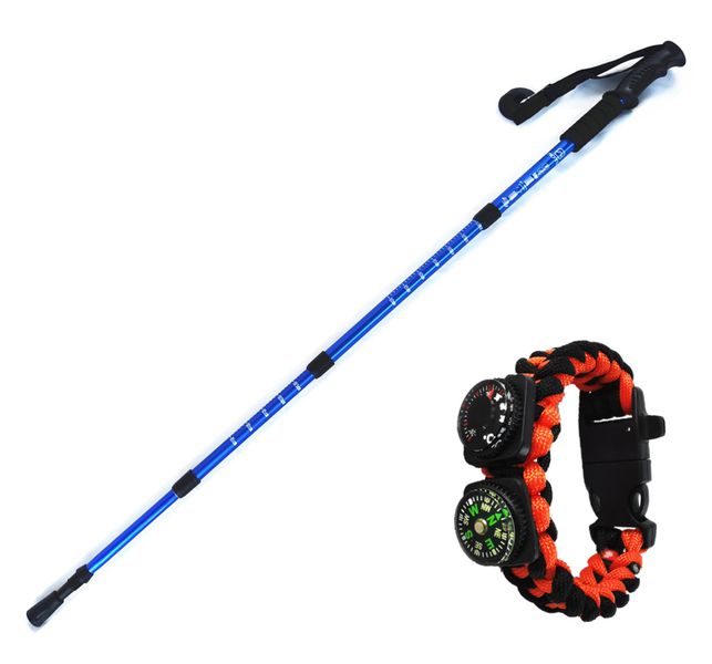 AOTU Hiking Stick Trekking Heavy Duty &amp; 5-In-1 Survival Bracelet Flint