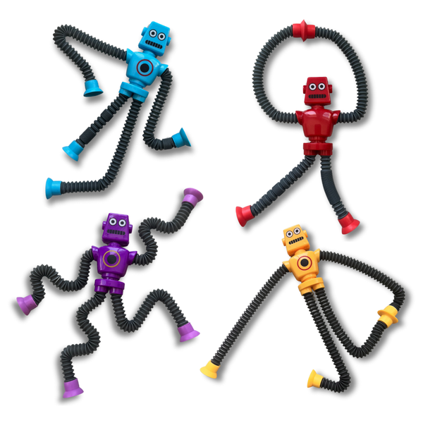 Telescopic Sensory Pop Tube Suction Robot Fidget Toy Nitty Gritty - Pack of 4