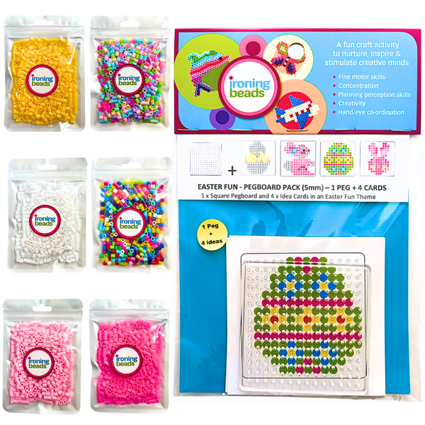 Ironing Beads - 3000 Beads And 1 Sml Peg 1 Card Pack - Easter Fun