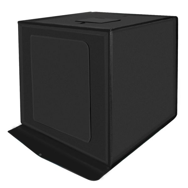 Foldable 60cm LED Photo Box with 6 Colour Backdrops with Carry Bag black