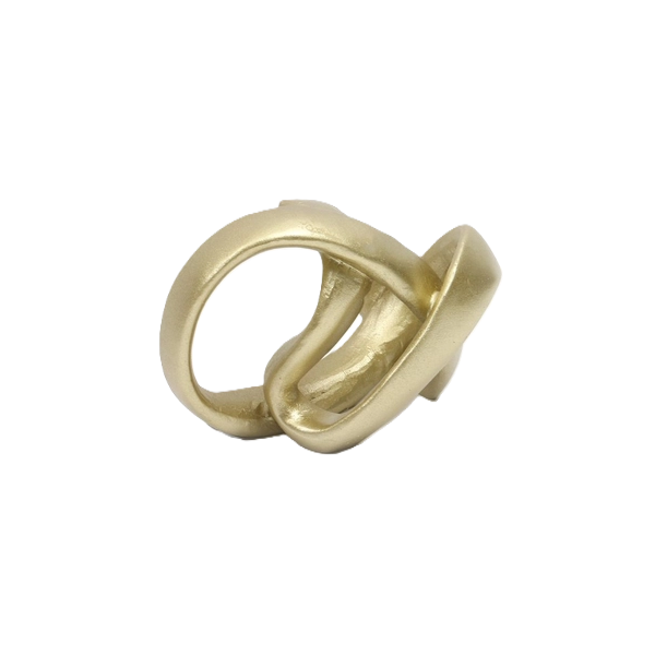 Kitro Gold Plastic - Classic Loop Knot Tabletop Oblong Ornaments 10 x 7 cm