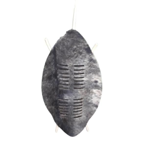 Dark Grey Zulu Shield Isihlangu Made Of Cowhide Standing 93cm Tall
