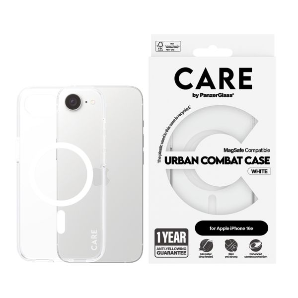 Care by PanzerGlass Apple iPhone 16e Urban Combat Magsafe Case Cover - Clear