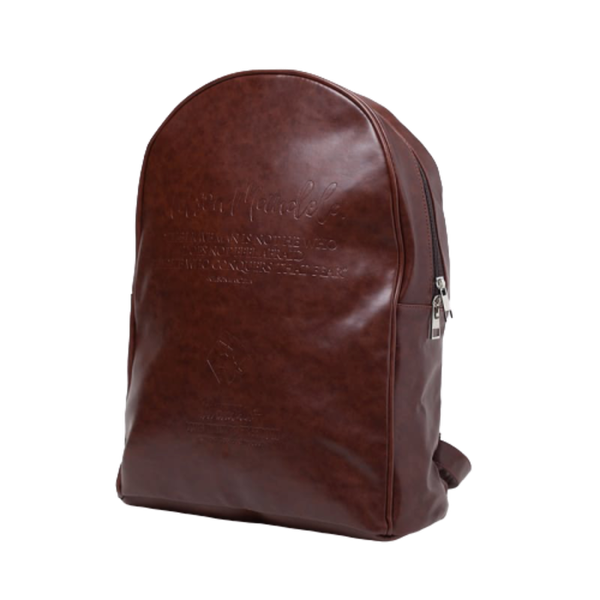 Mandela PU Leather Backpack - Brown