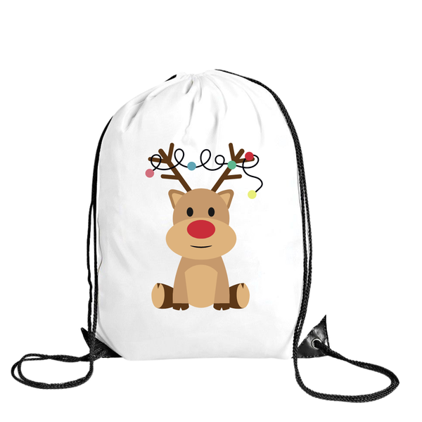 Drawstring Bag -Polyester - Reindeer image