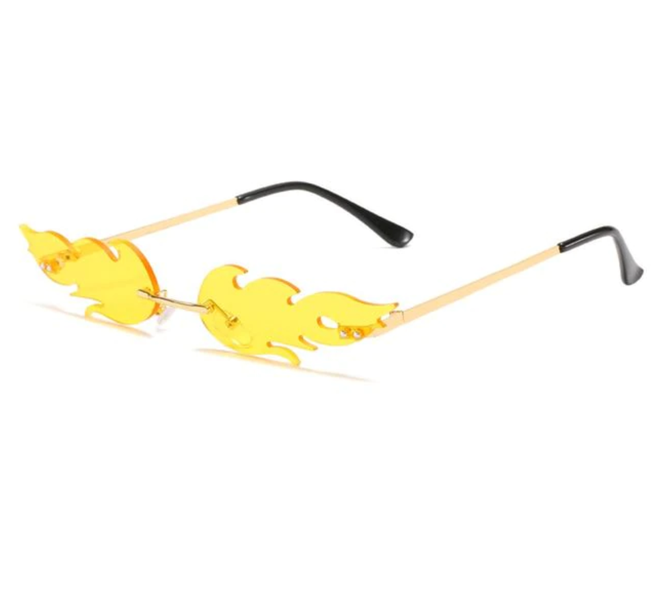 Womens Trendy Fire Shaped Lens Sunglasses Cosplay Glasses - UV Protection