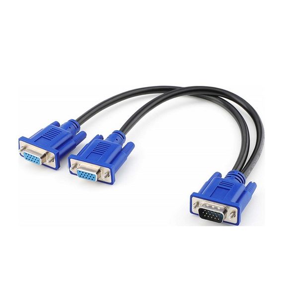 VGA 1 Male to 2 Female Y Splitter Cable- SD