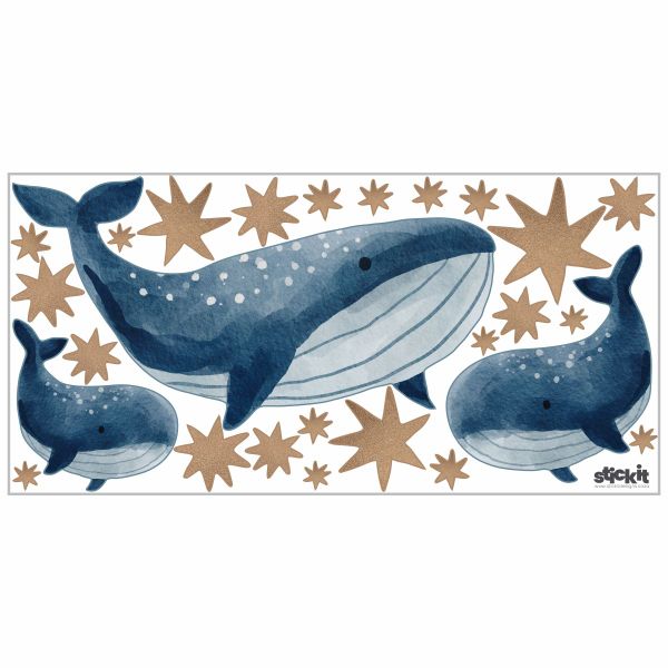 Whales and Stars Wall Stickers