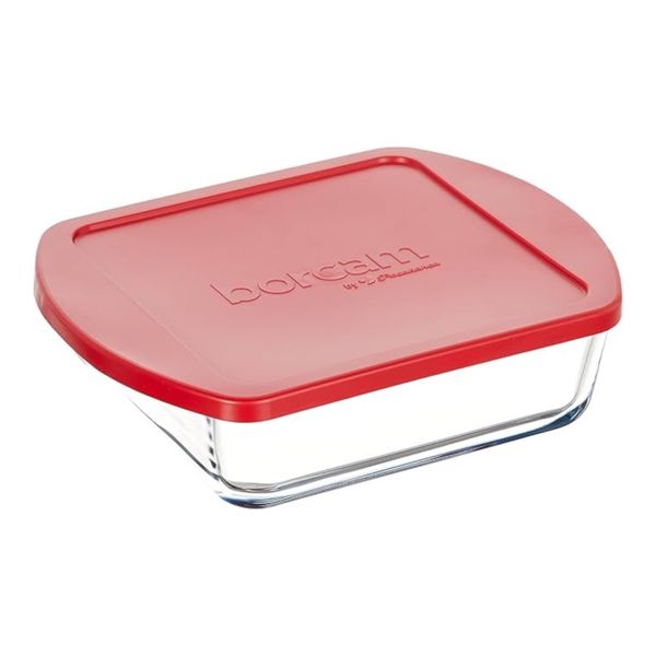 Borcam Square Tray 1950ml with Plastic Lid
