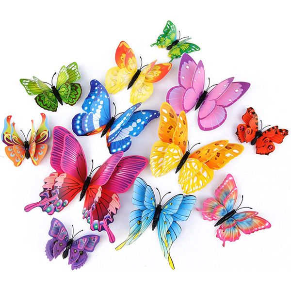 3D Butterflies Wall Decor Stickers for Party Decorations - 24 Pieces