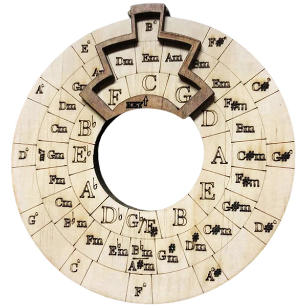 Notes Musical Instrument Chord Wheel Wooden Melody Tool for Musicians