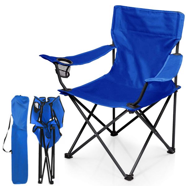 Camping Chair Outdoor Lawn Folding Chairs with Carry Bag Cup Holders