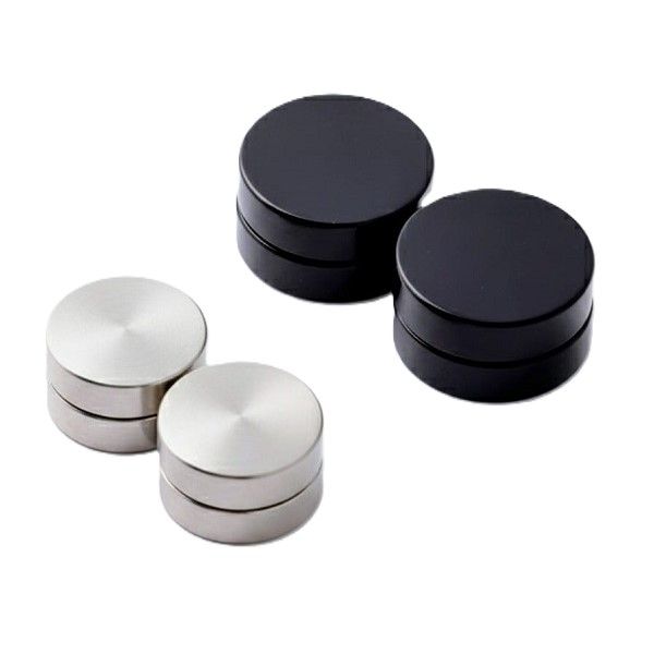 2 Pairs Stainless Steel Magnetic Non-piercing Stud Earrings