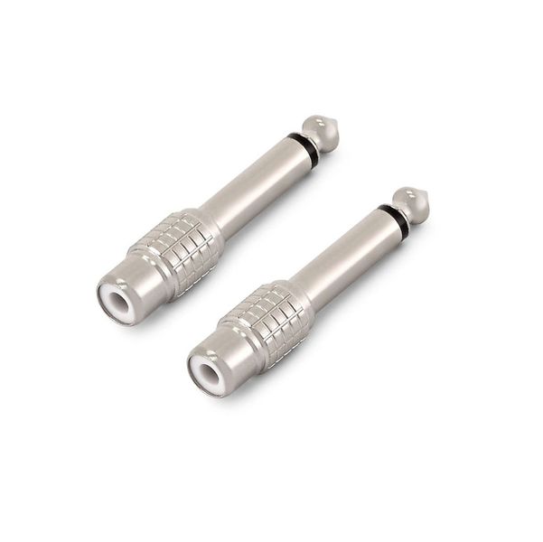Tecnix 1/4'' Jack to RCA Female Silver Chassis Adaptor - pair